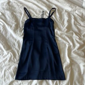 URBAN OUTFITTERS Navy Silk Mini Dress